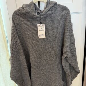 Zara Gray Cowl Neck Sweater